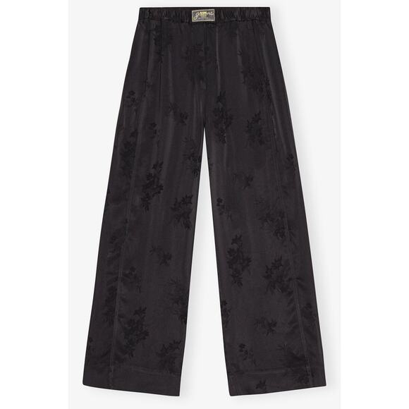 GANNI Black Satin Jacquard Pants XS / 2 - Picture 3 of 16